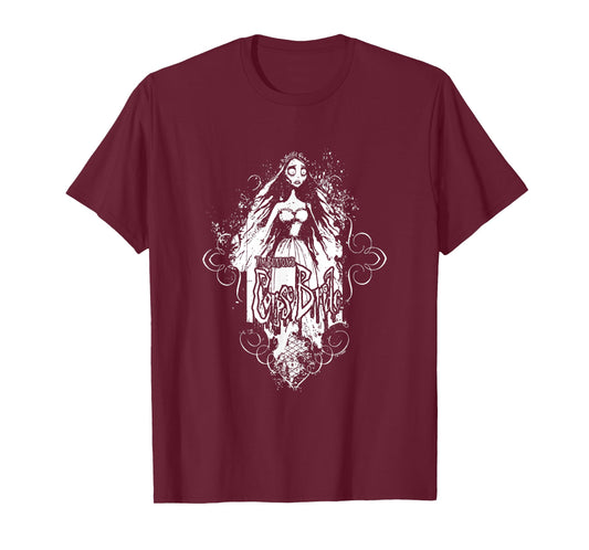 Corpse Bride Emily Ghostly Vintage Black & White Portrait T-Shirt