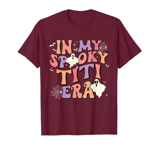 In My Spooky Titi Era Halloween Groovy Witchy Spooky Auntie T-Shirt