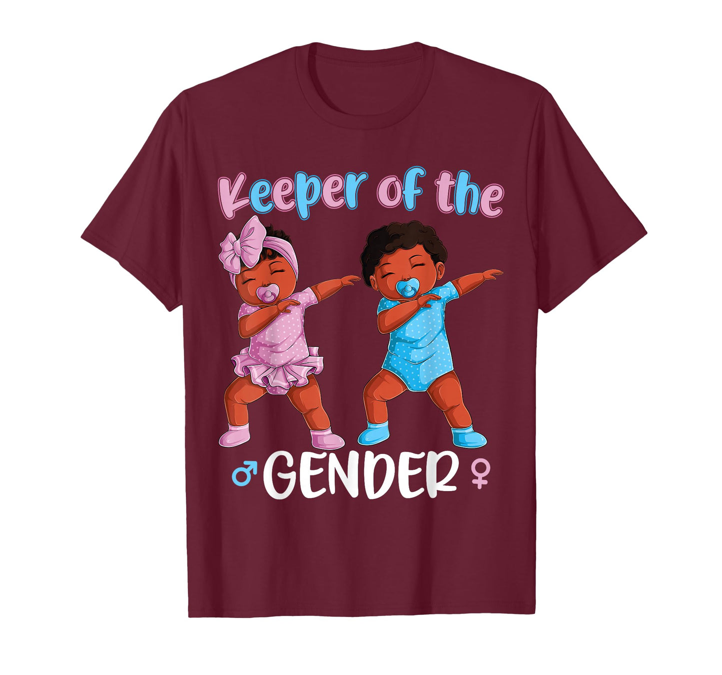 Keeper Of The Gender Reveal Black Baby Announcement Women T-Shirt