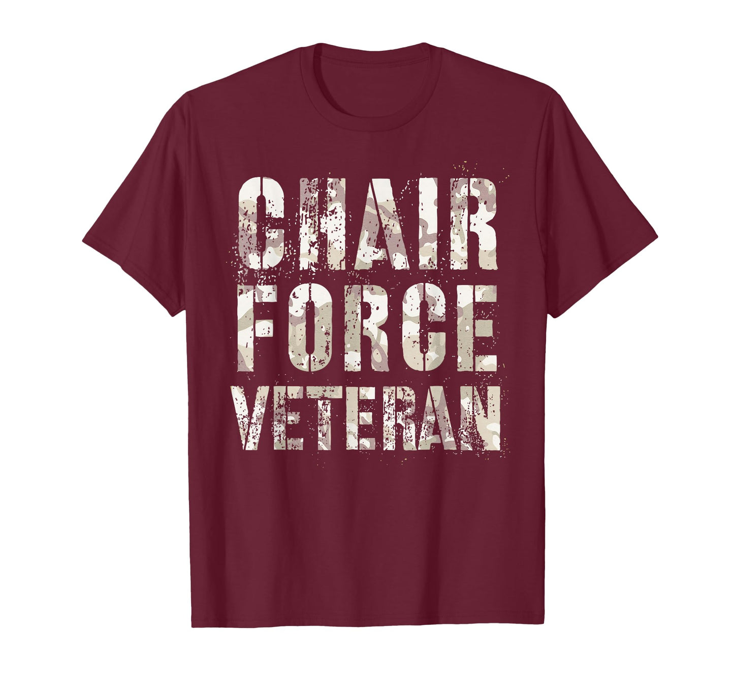 Camo CHAIR FORCE VETERAN Airman Warrior Proud Officer T-Shirt