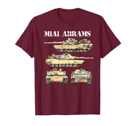 M1A1 Abrams Battle Tank Driver US Army Tanks Enthusiast T-Shirt