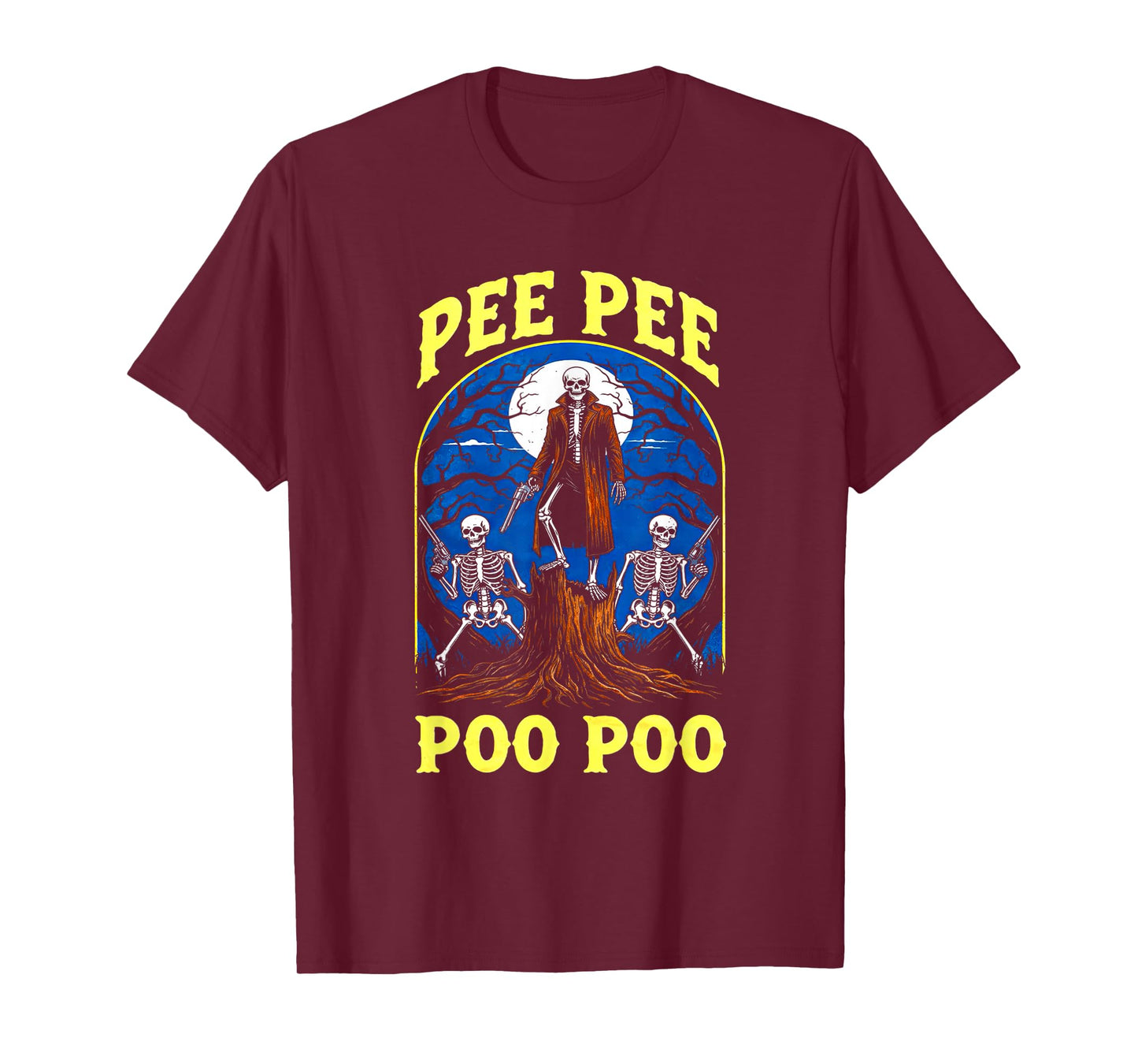 Pee Pee Poo Poo Funny Skeleton Halloween T-Shirt