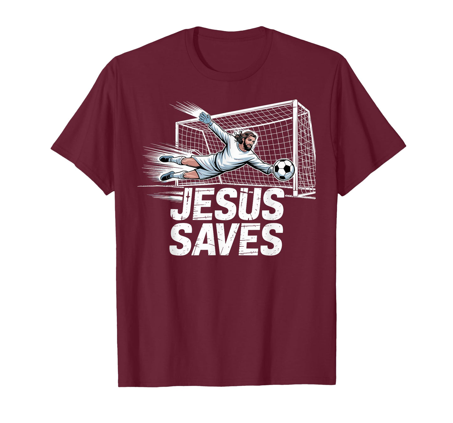 Soccer Goalie Goalkeeper Jesus Saves Christian Soccer Player T-Shirt