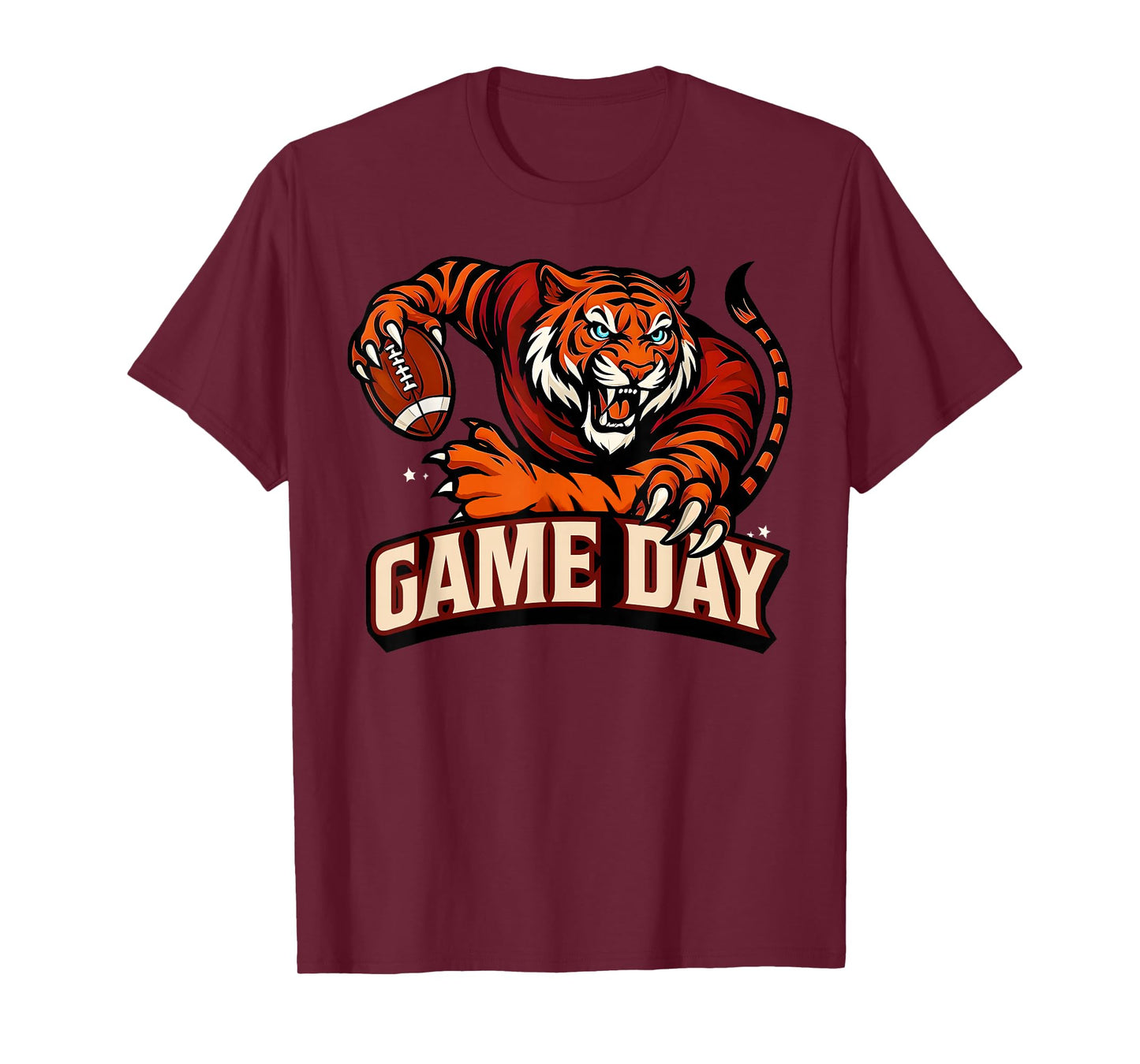 Touchdown American Football Game Day Thanksgiving Tiger Cool T-Shirt