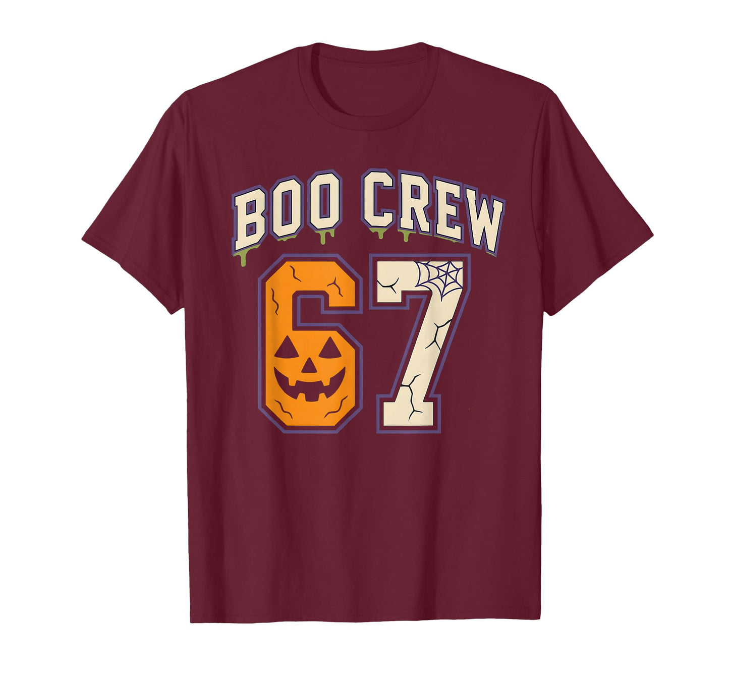 67 Halloween Boo Crew Sports Jersey Brainrot Meme Six Seven T-Shirt