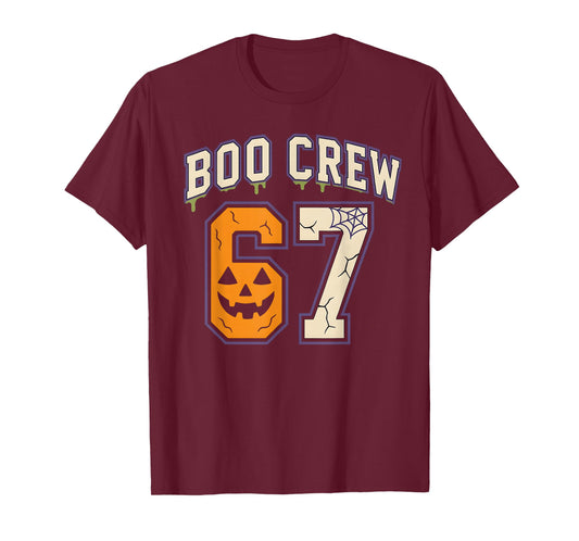 67 Halloween Boo Crew Sports Jersey Brainrot Meme Six Seven T-Shirt