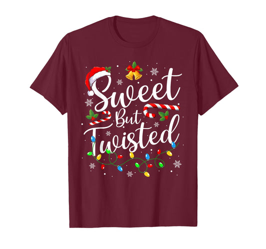 Sweet But Twisted Funny Christmas Candy Cane Xmas Holiday T-Shirt