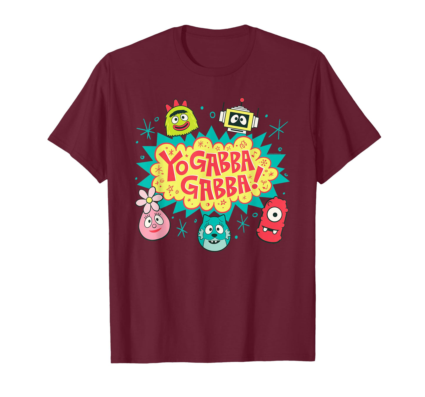 Yo Gabba Gabba! Logo with Character Heads TV Show T-Shirt