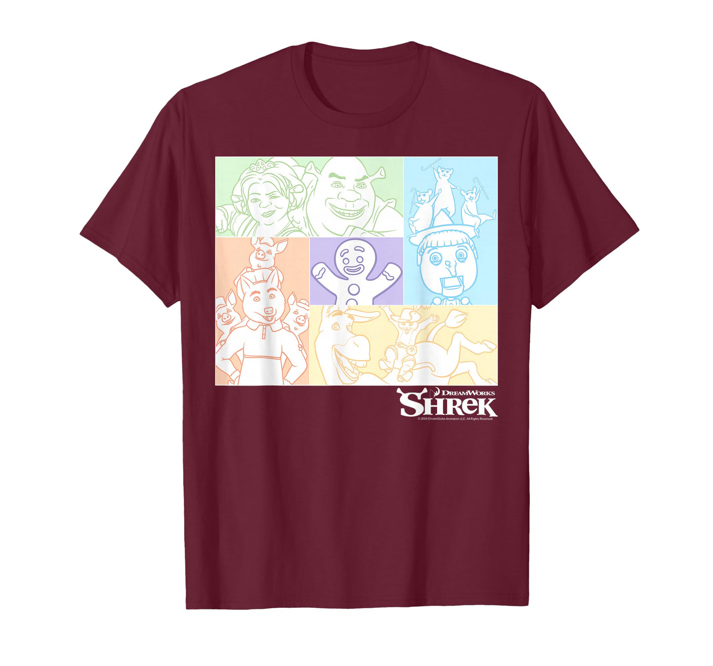 Shrek Group Shot Pastel Box Up T-Shirt