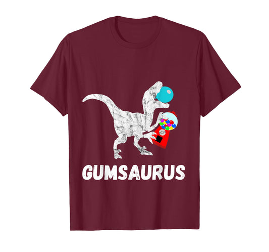 Bubble Gum Saurus Gumball Machine Chewing Dinosaurs T-Rex T-Shirt