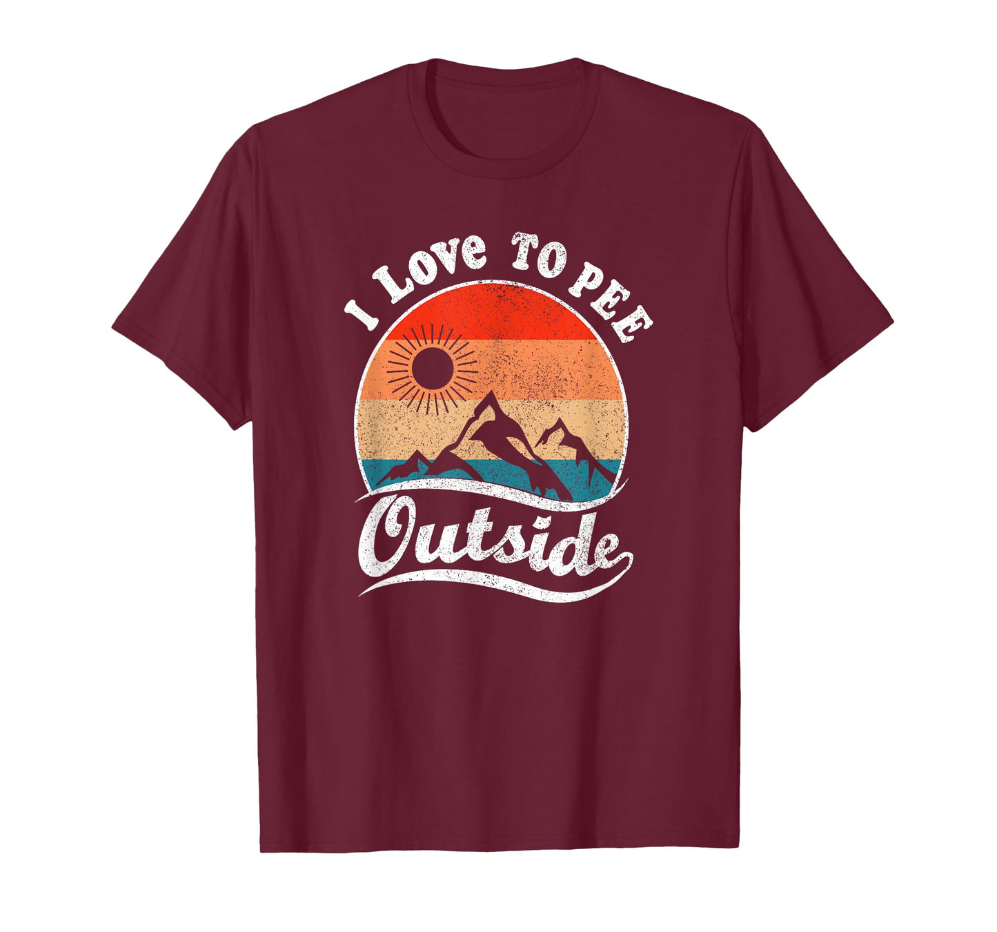 I Love to Pee Outside Retro Vintage Hiking Design T-Shirt
