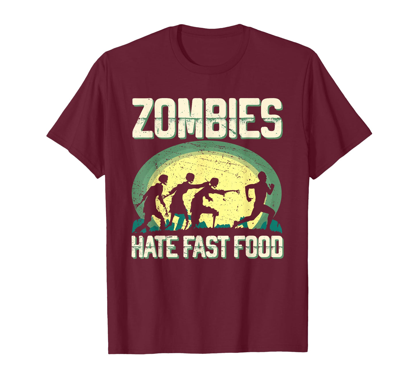 Zombie Hate Fast Food Runner Marathon Apparel T-Shirt