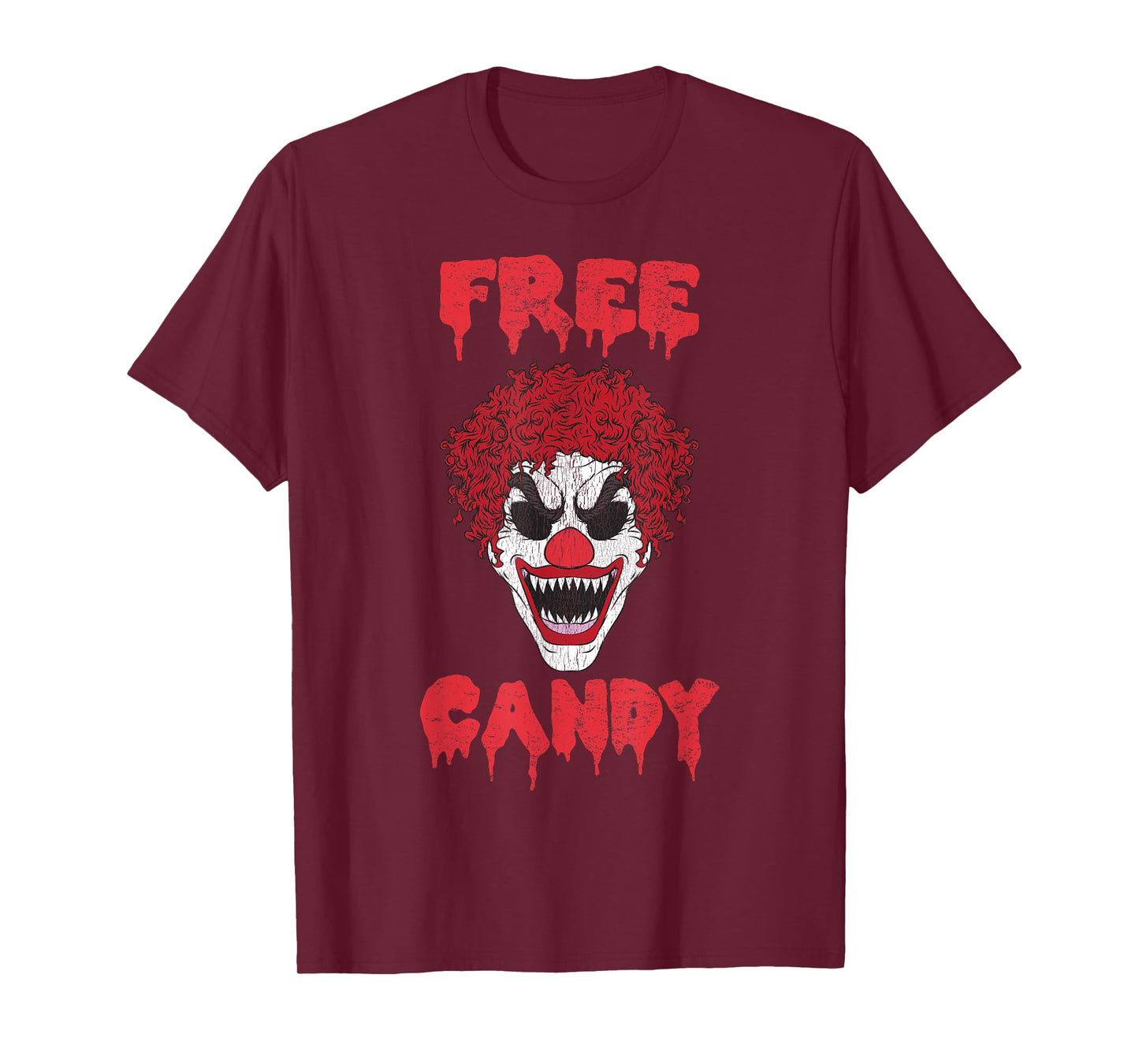 Scary Clown Free Candy Evil Halloween T-Shirt