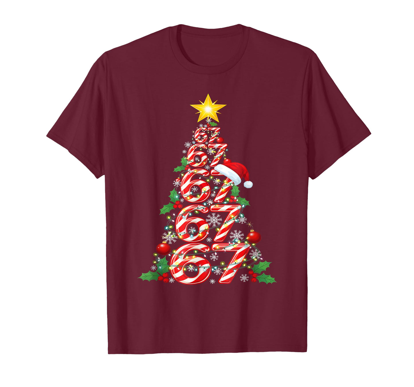 67 Christmas 6 7 Meme Pajamas Holiday Gen Alpha Slang T-Shirt