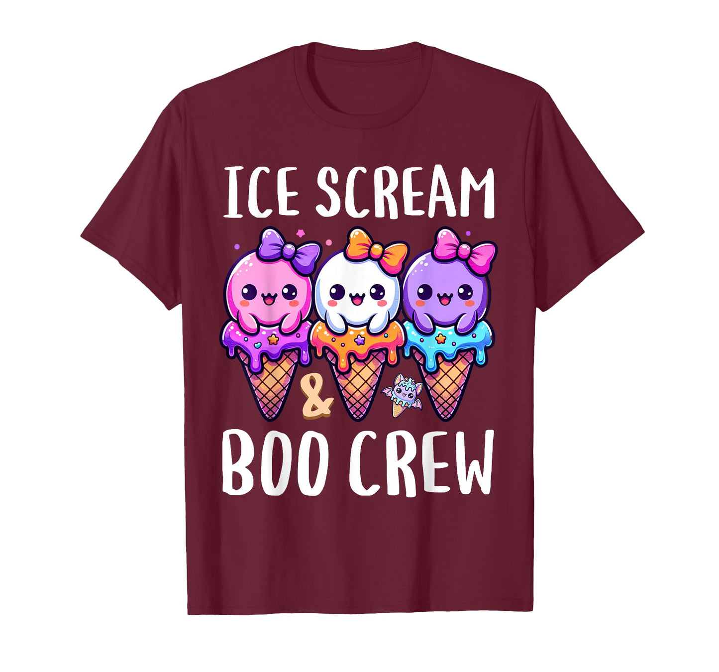 Spooky Cute Ice Scream Boo Crew Ghost Squad T-Shirt