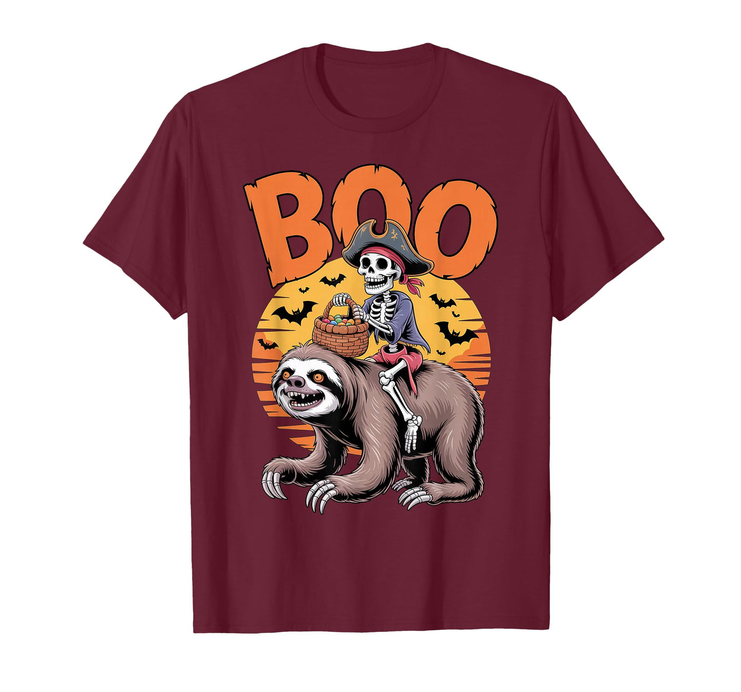 Spooky Sloth Costume on Boo Sloth Halloween T-Shirt