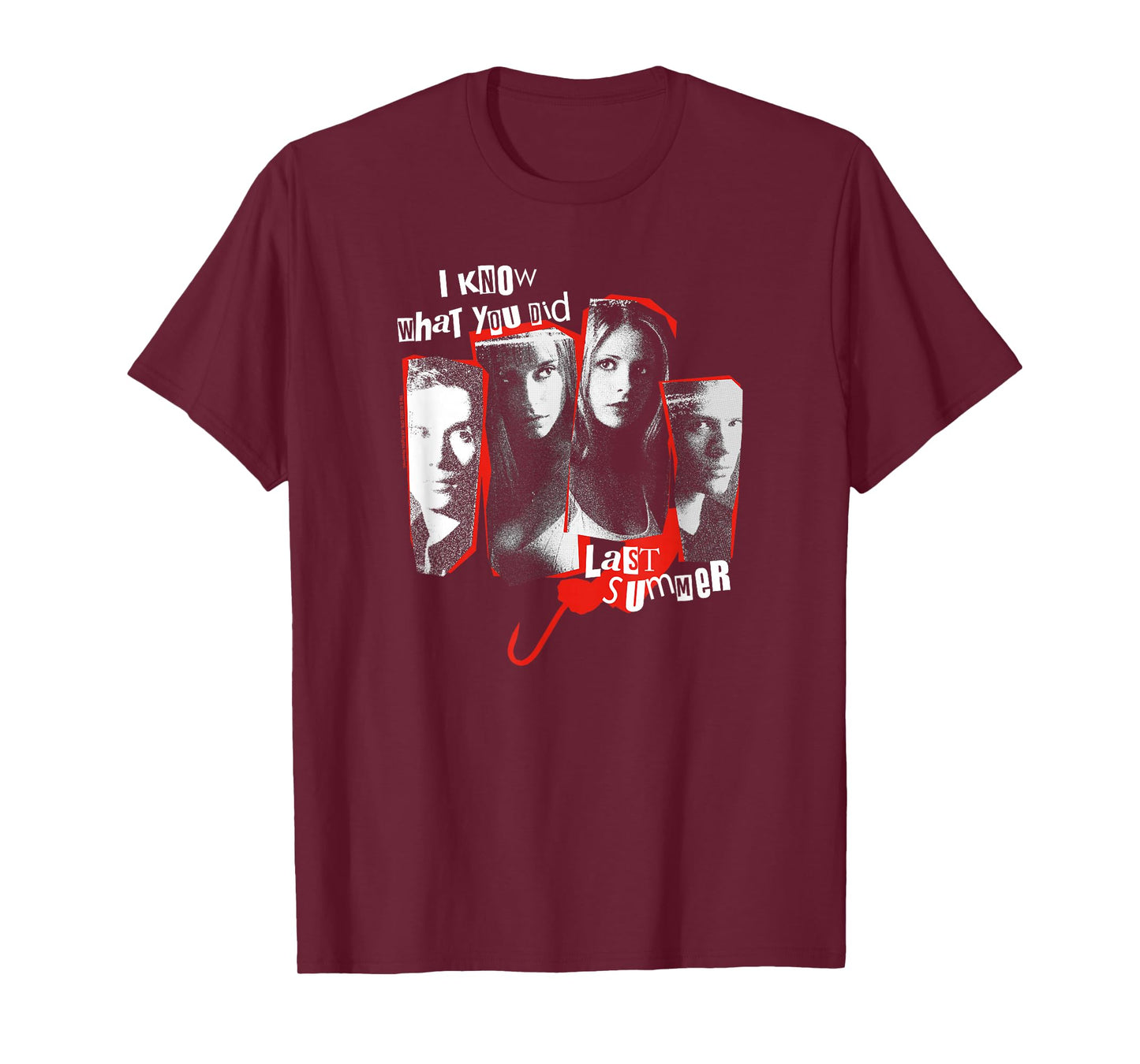 IKWYDLS Ripped Up Character Collage Retro Horror Movie T-Shirt