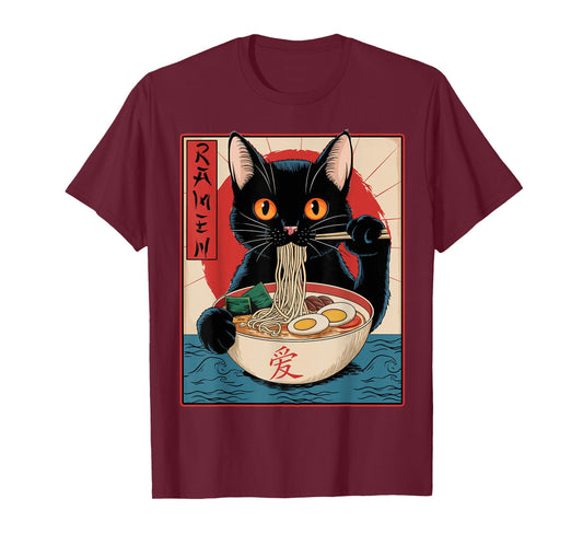 Funny Cat Eating Ramen T-Shirt