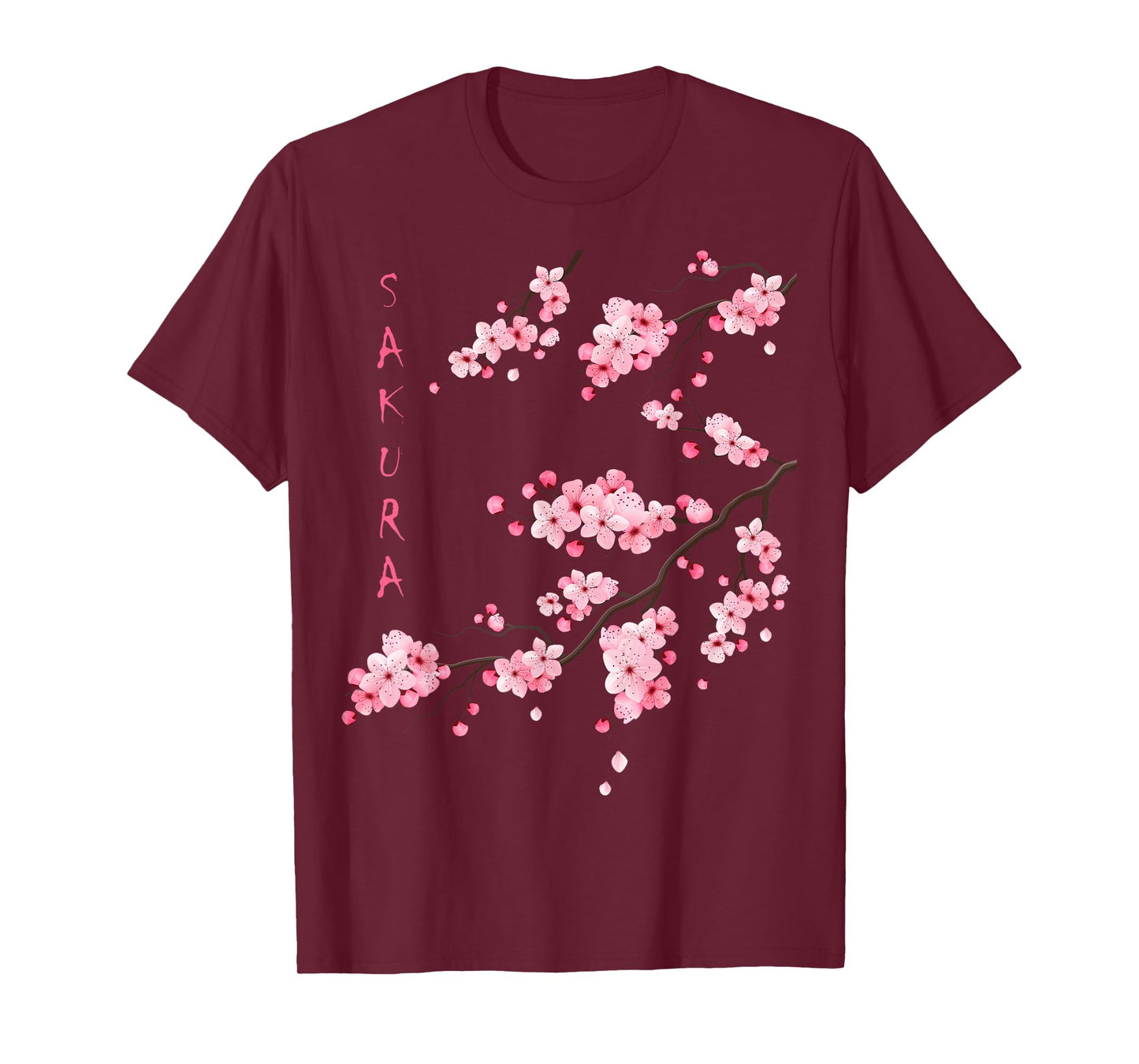 Vintage Sakura Cherry Blossom Japanese Graphical Art T-Shirt