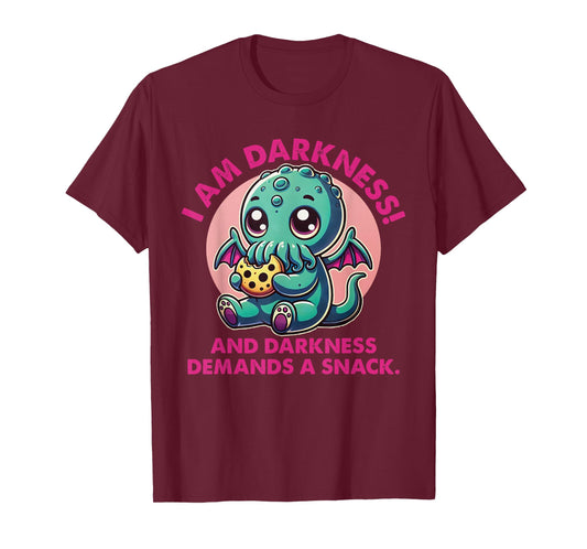 Cute Cthulhu I Am Darkness and Darkness Demands A Snack T-Shirt