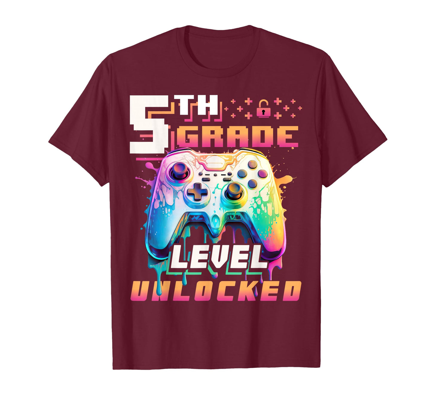 Back to School 5th Grade Boys Gamer First Day School Level T-Shirt