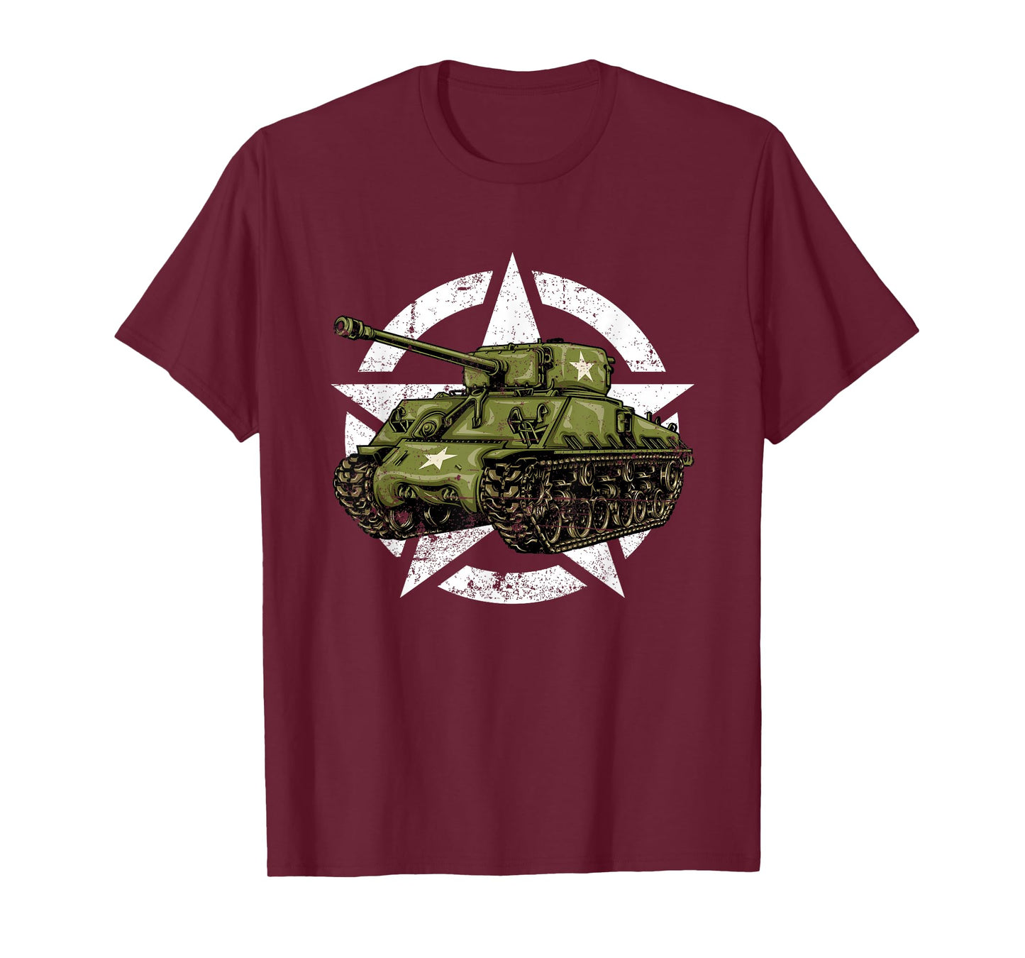 Sherman M4 World War 2 Army Tank Vintage Tank a Military Boy T-Shirt