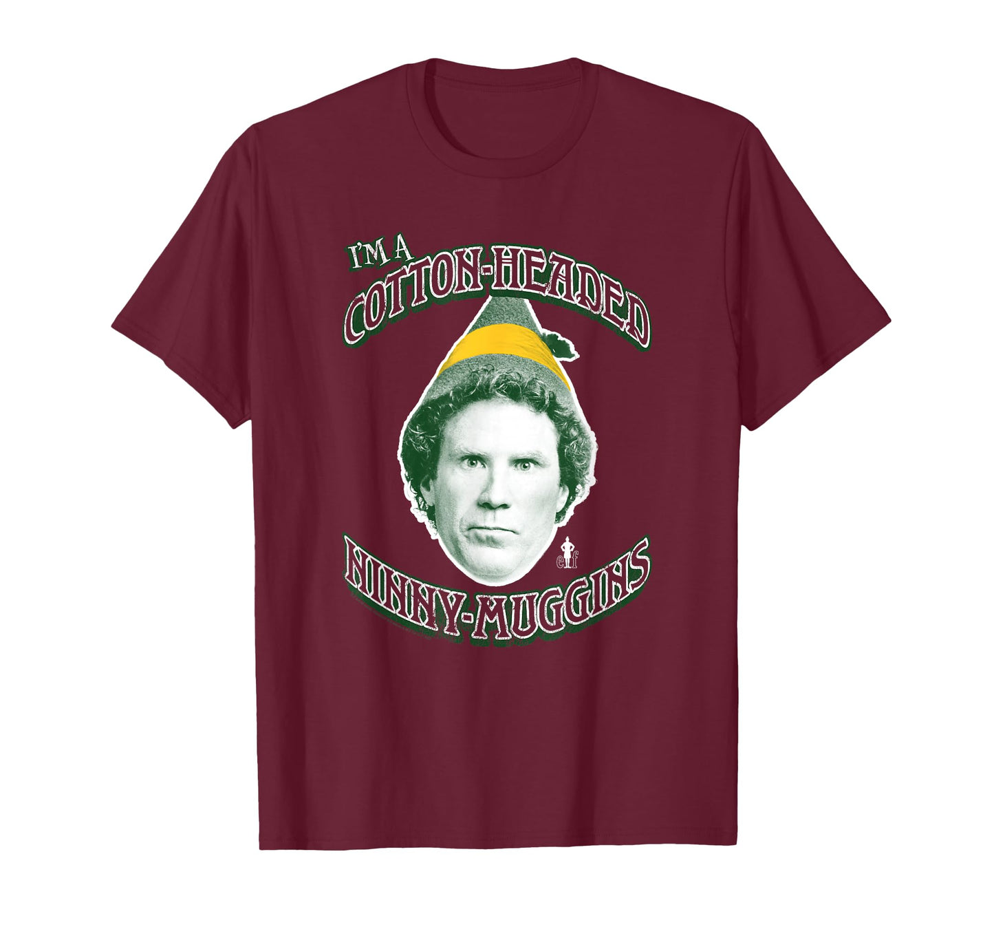 Elf Cotton-Headed Ninny-Muggins Portrait Christmas Movie T-Shirt