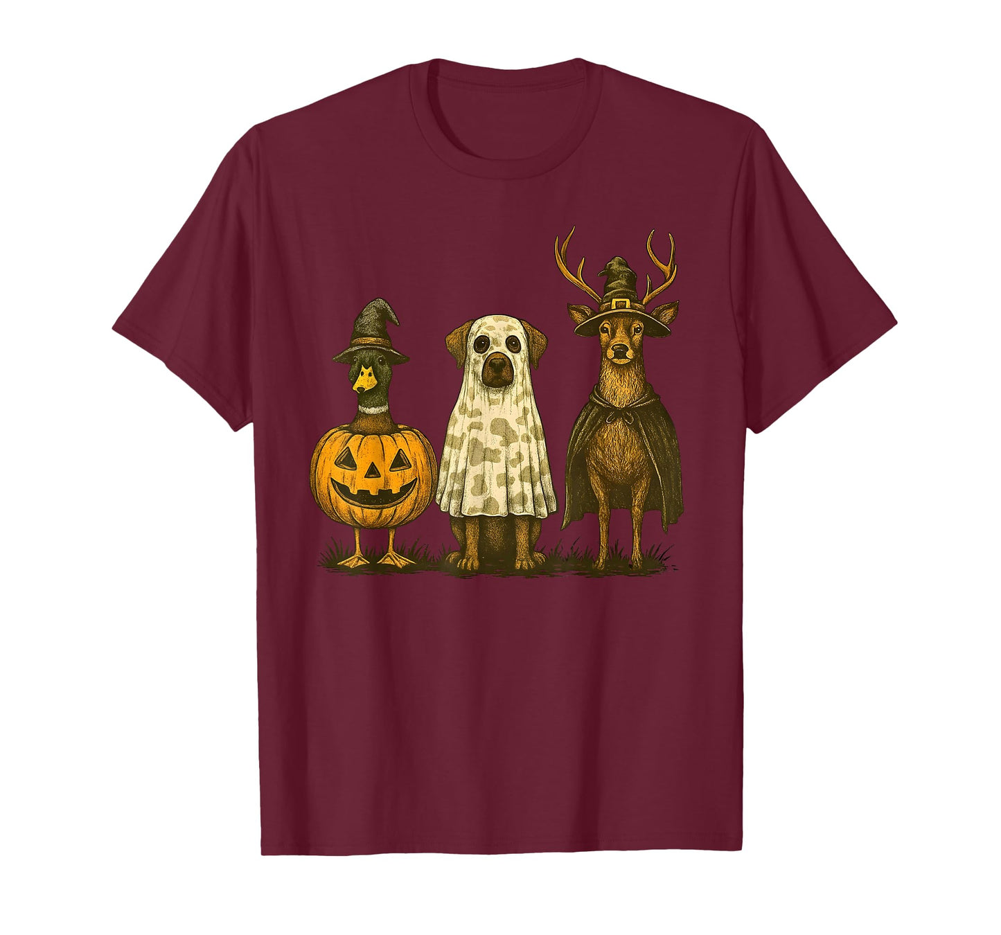 Duck Dog Deer Halloween Costume Hunting Season Men Women Kid T-Shirt