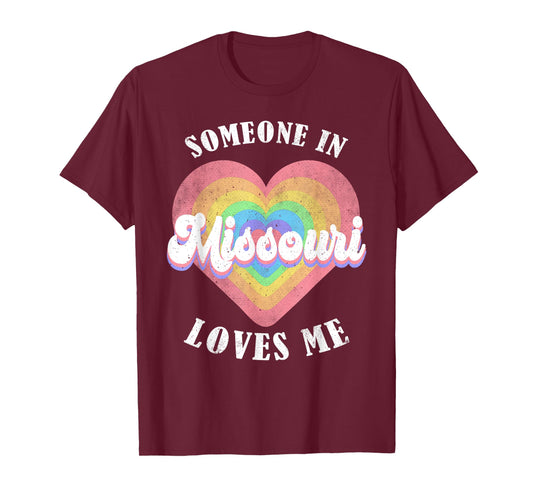 Someone In Missouri Loves Me Heart Retro Groovy T-Shirt