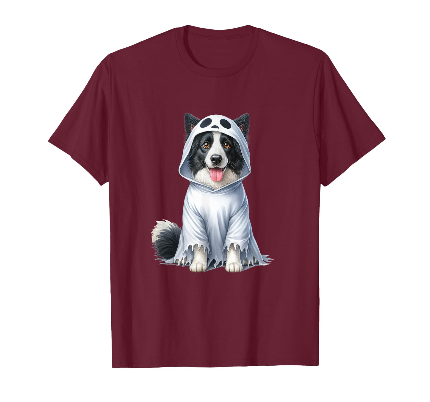Halloween costume funny ghost dog border collie T-Shirt