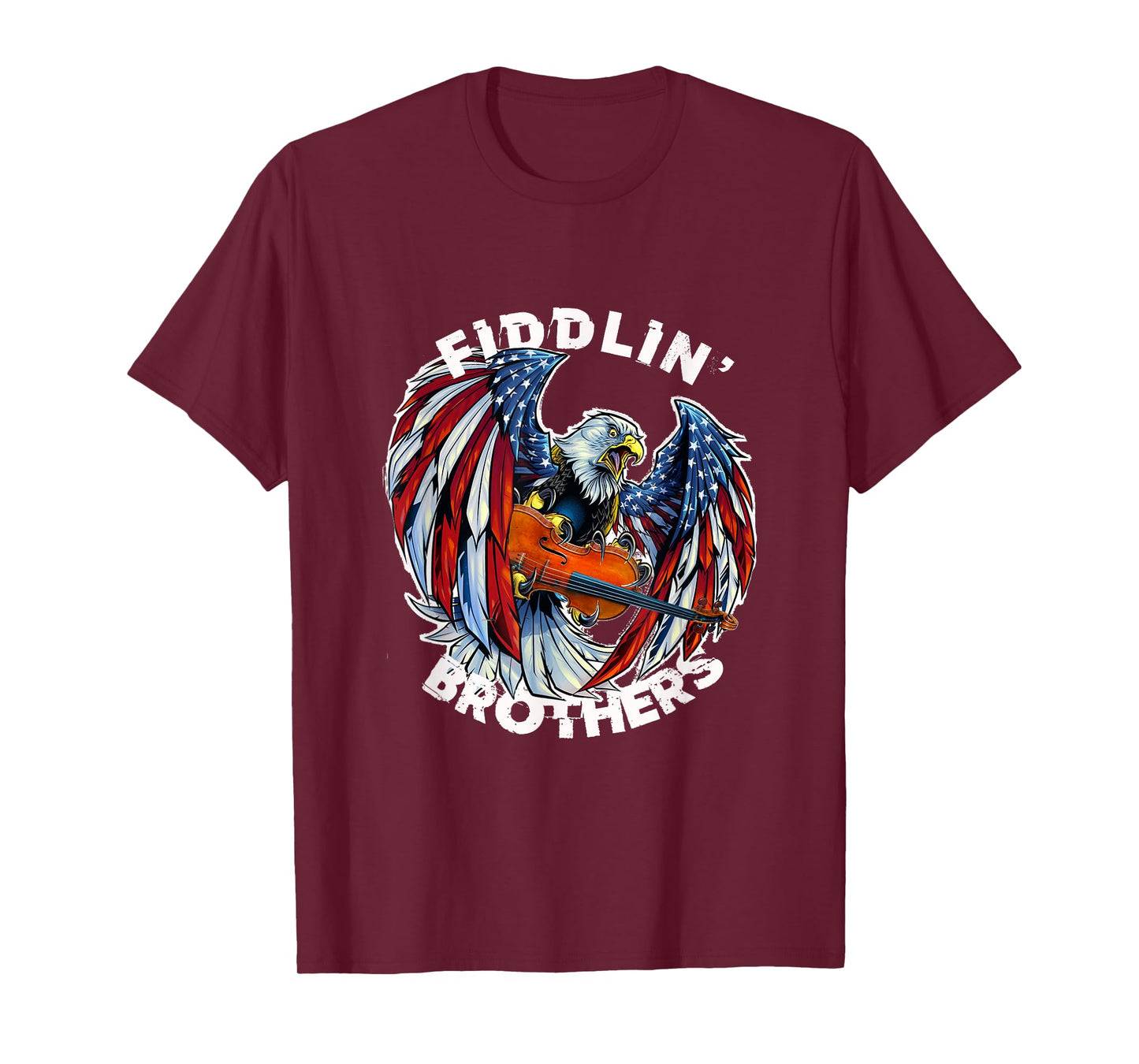 USA Eagle Fiddlin Brothers Violin Music Rock Patriot Flight T-Shirt