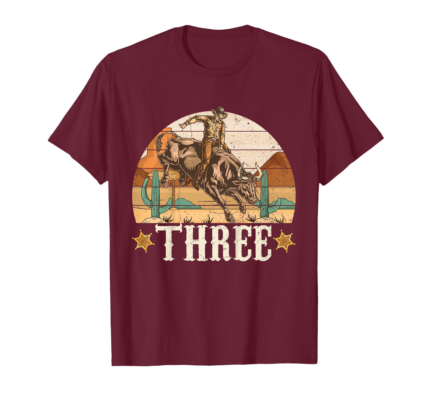 Bull Riding 3rd Birthday 3 Years Old Boy Cowboy Rodeo T-Shirt