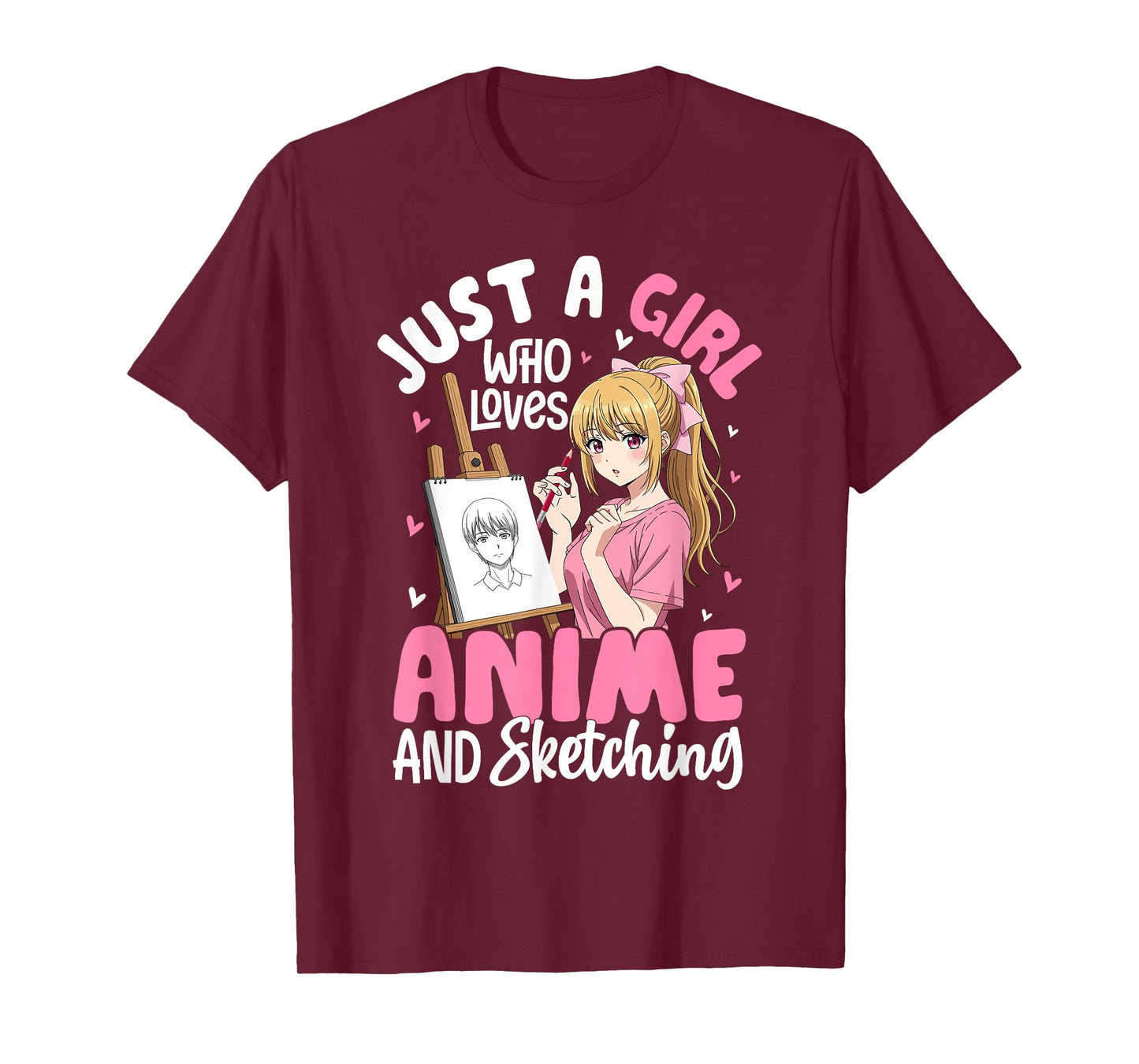 Just A Girl Who Loves Anime and Sketching Anime Merch T-Shirt