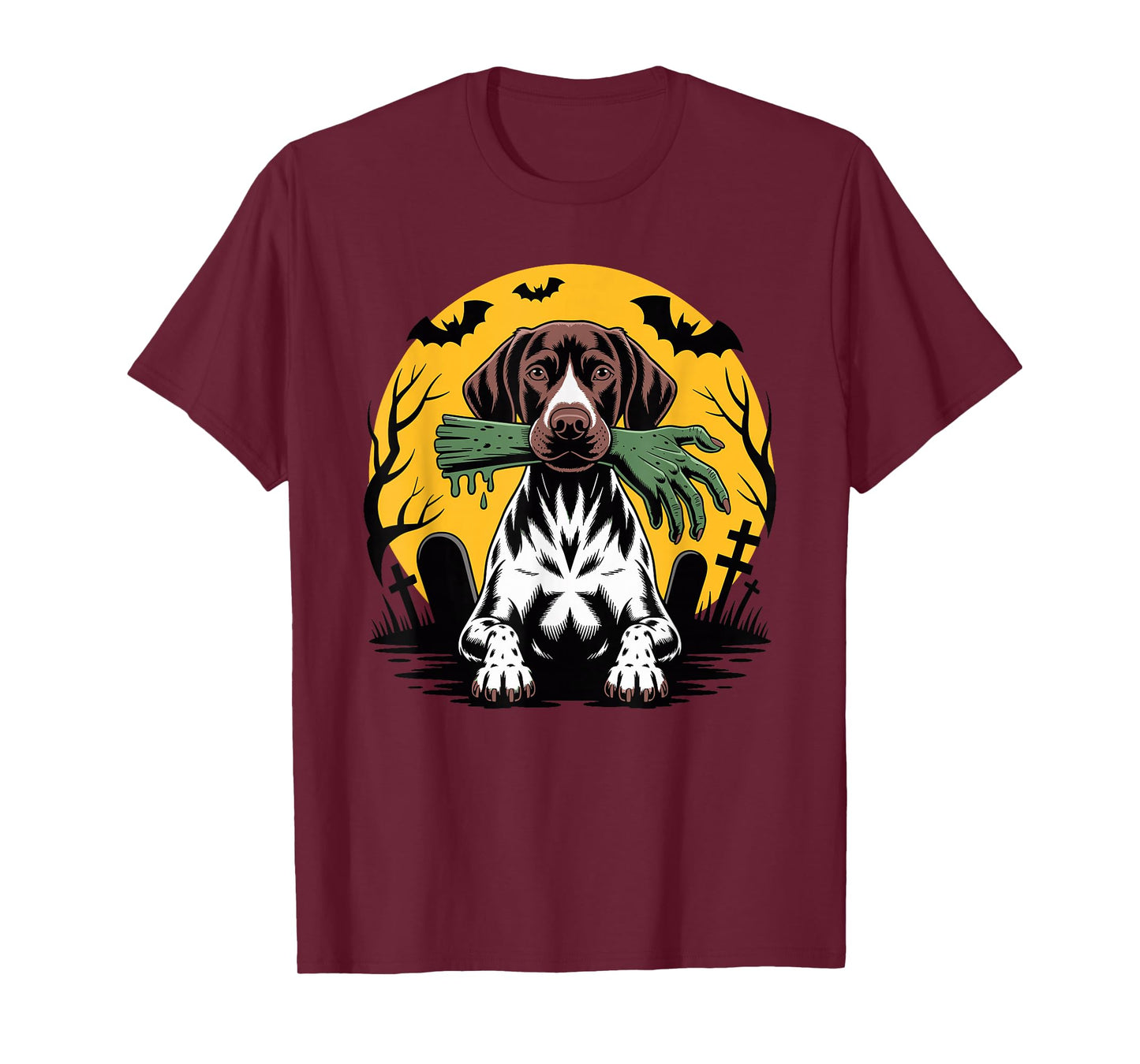 Halloween Moon Zombie German Shorthaired Pointer Dog GSP T-Shirt
