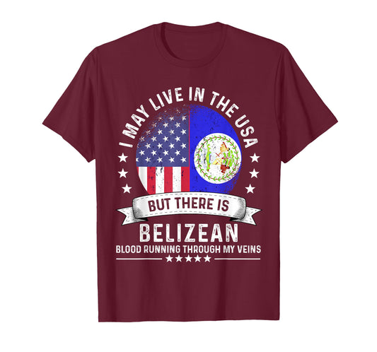 Belizean American Patriot Grown Country Belize Flag T-Shirt
