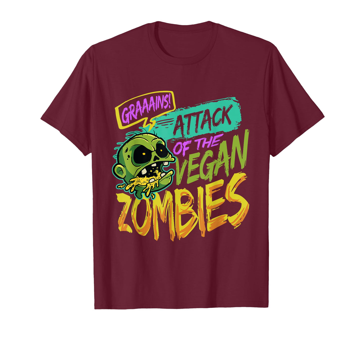 Attack Of The Vegan Zombies Vegetarian Halloween T-Shirt