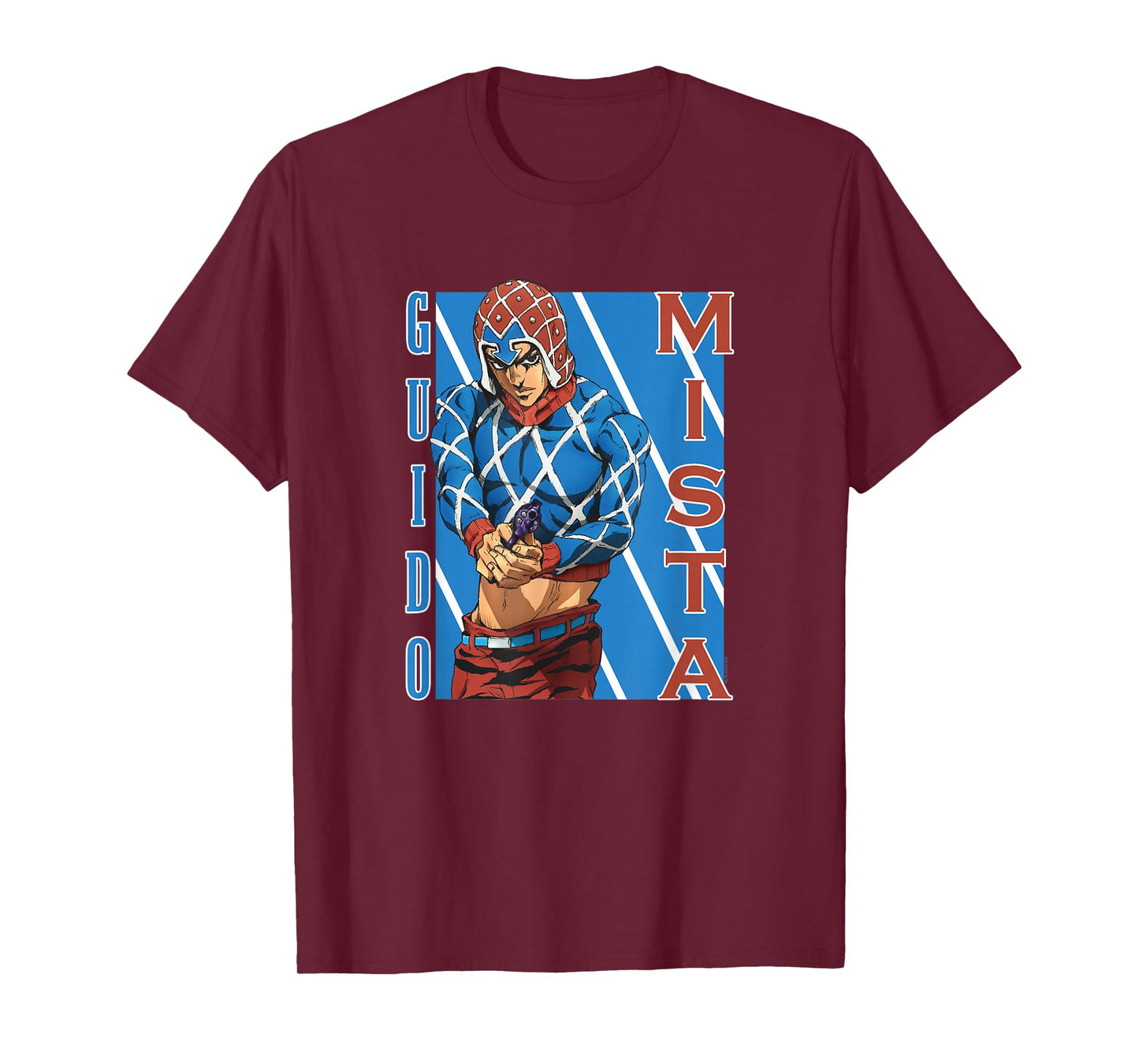 JoJo Part 5 Golden Wind Guido Mista Six Bullets Pose Anime T-Shirt