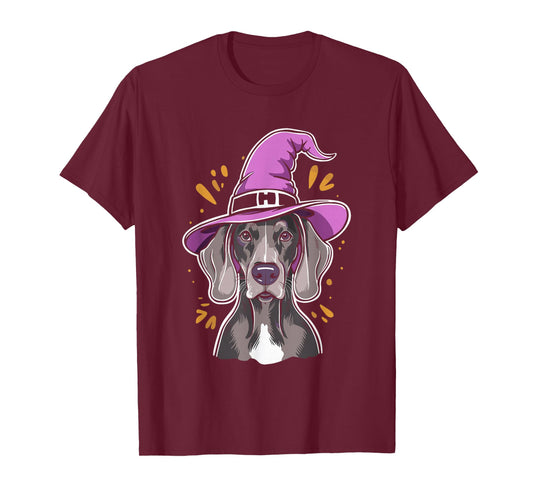 Weimaraner Witch Dog Halloween T-Shirt