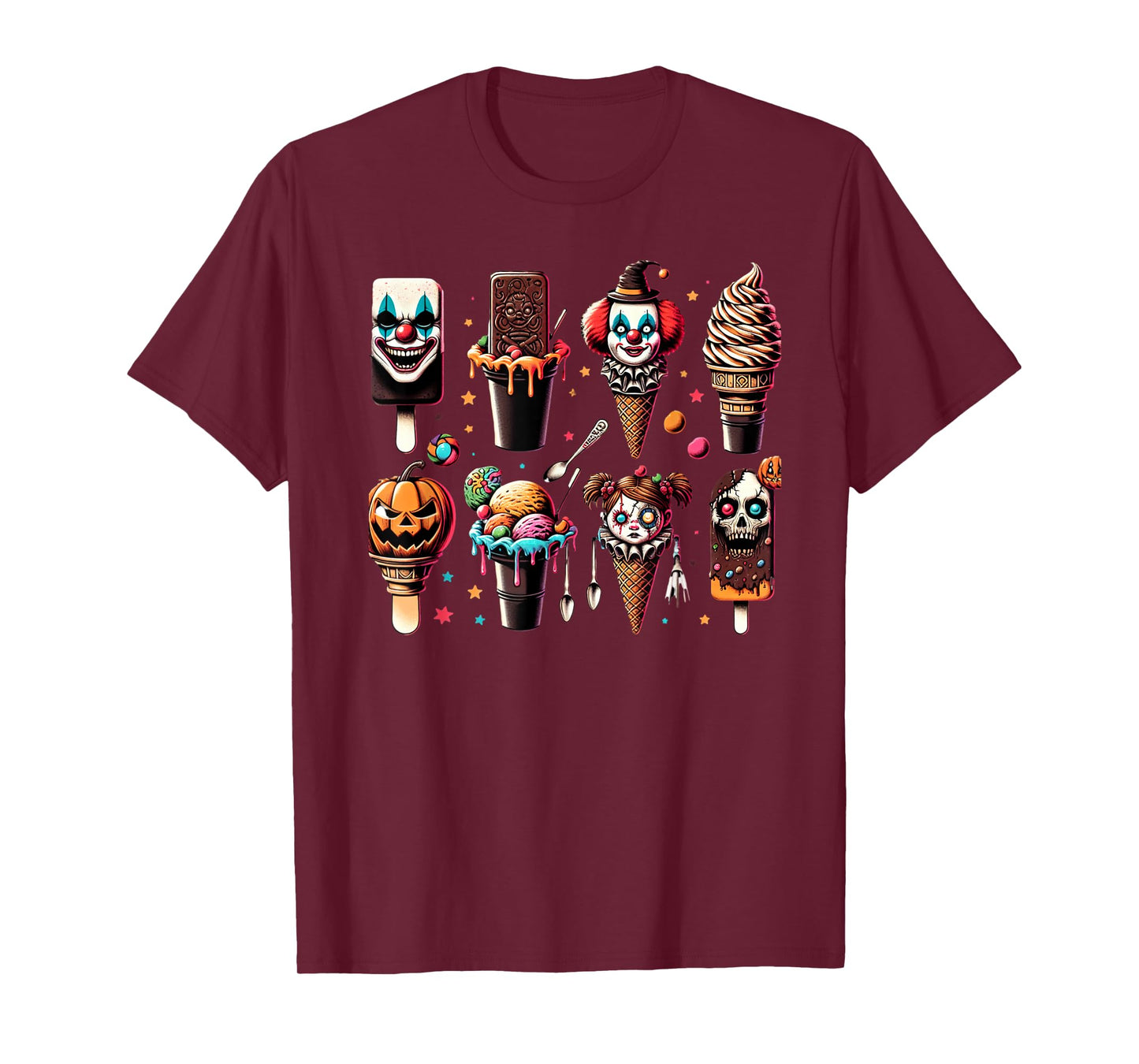 Vintage Horror Movie Summer Popsicle Halloween Summerween T-Shirt