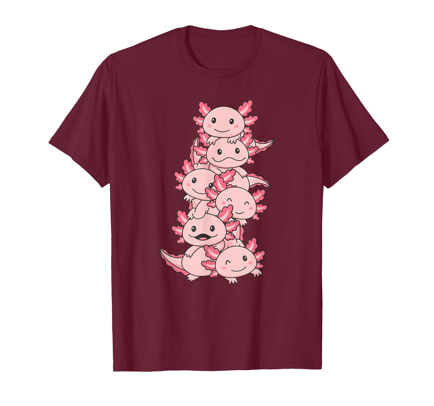 Axolotl Pile Cute Animals Kawaii Anime Funny Axolotl T-Shirt