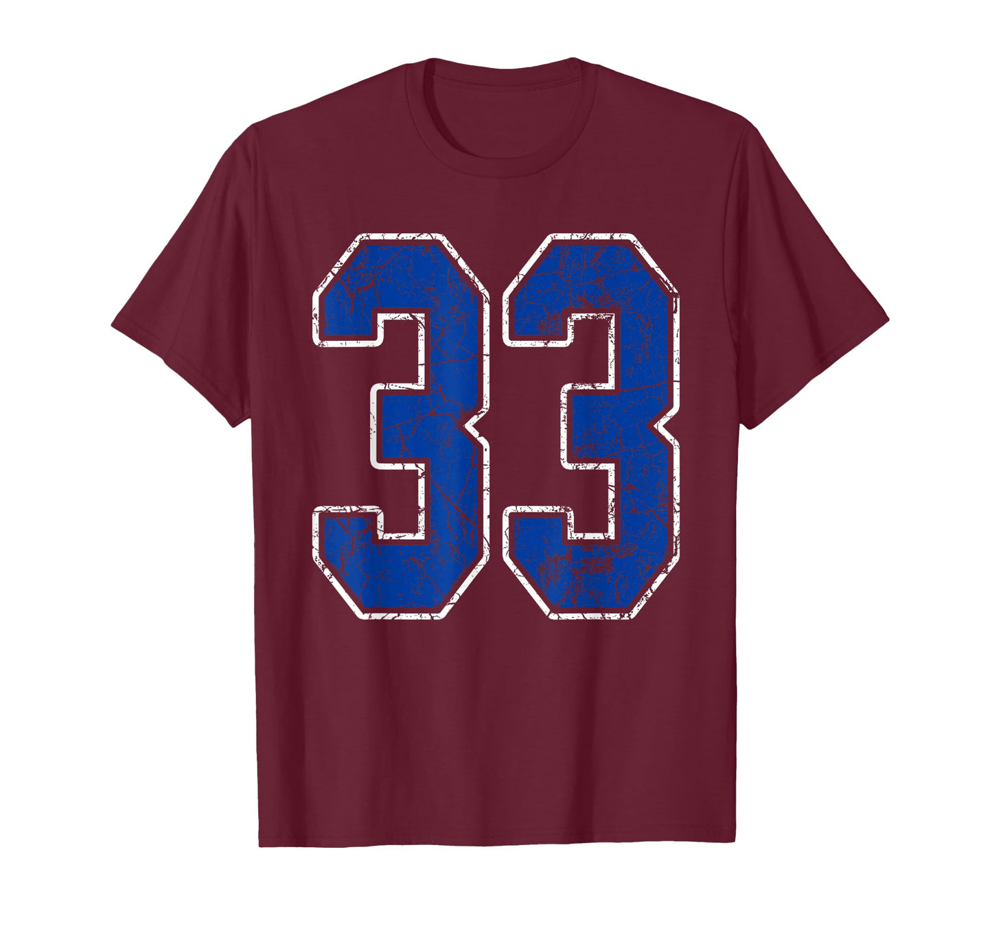 Royal Blue and White Number 33 Jersey Player Uniform #33 Fan T-Shirt