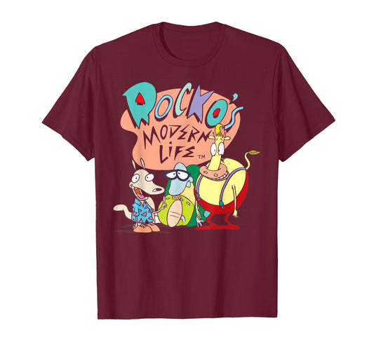 Rocko's Modern Life Group Retro Title T-Shirt