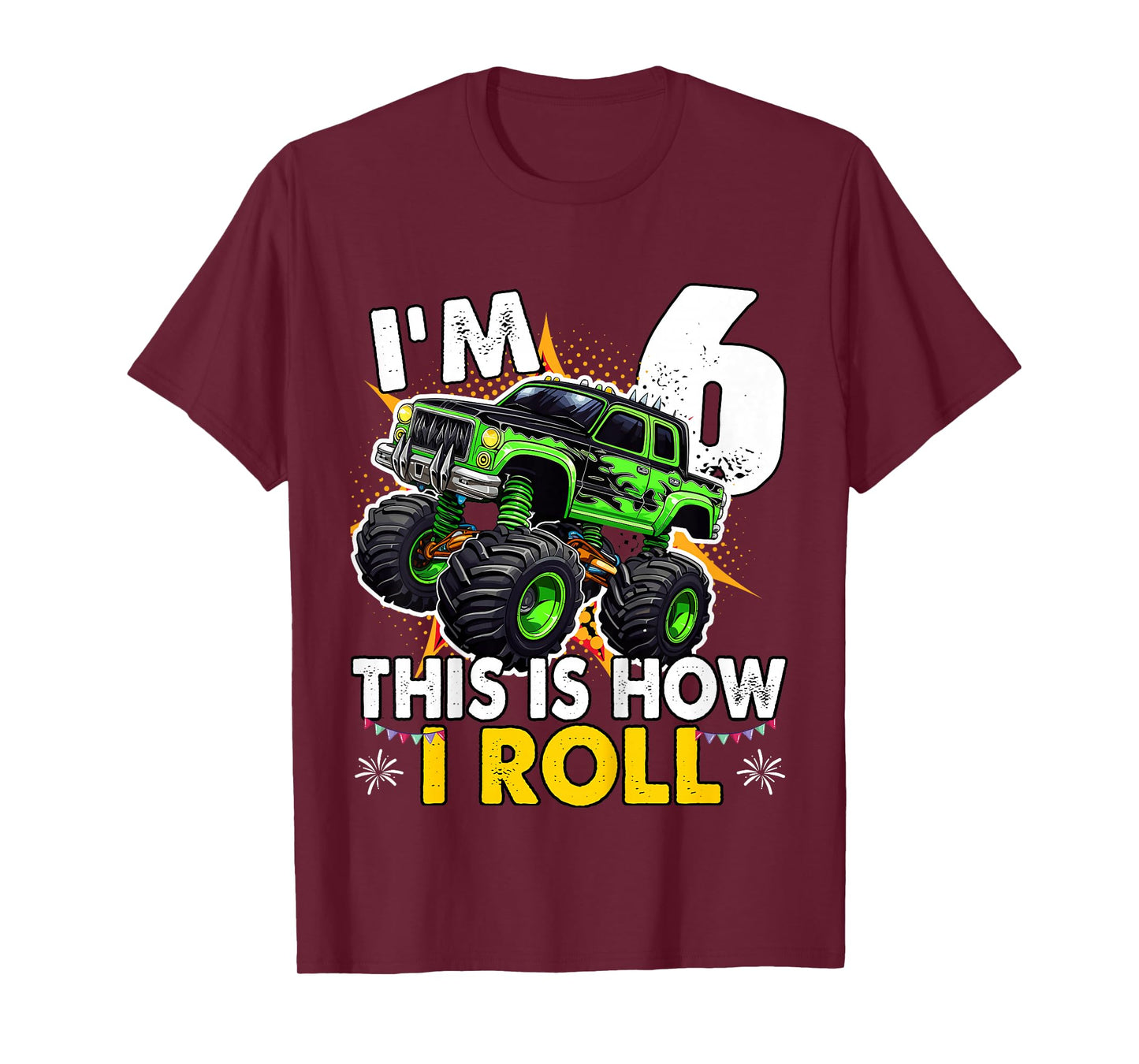 6 Year Old Monster Truck 6th Birthday Boy T-Shirt