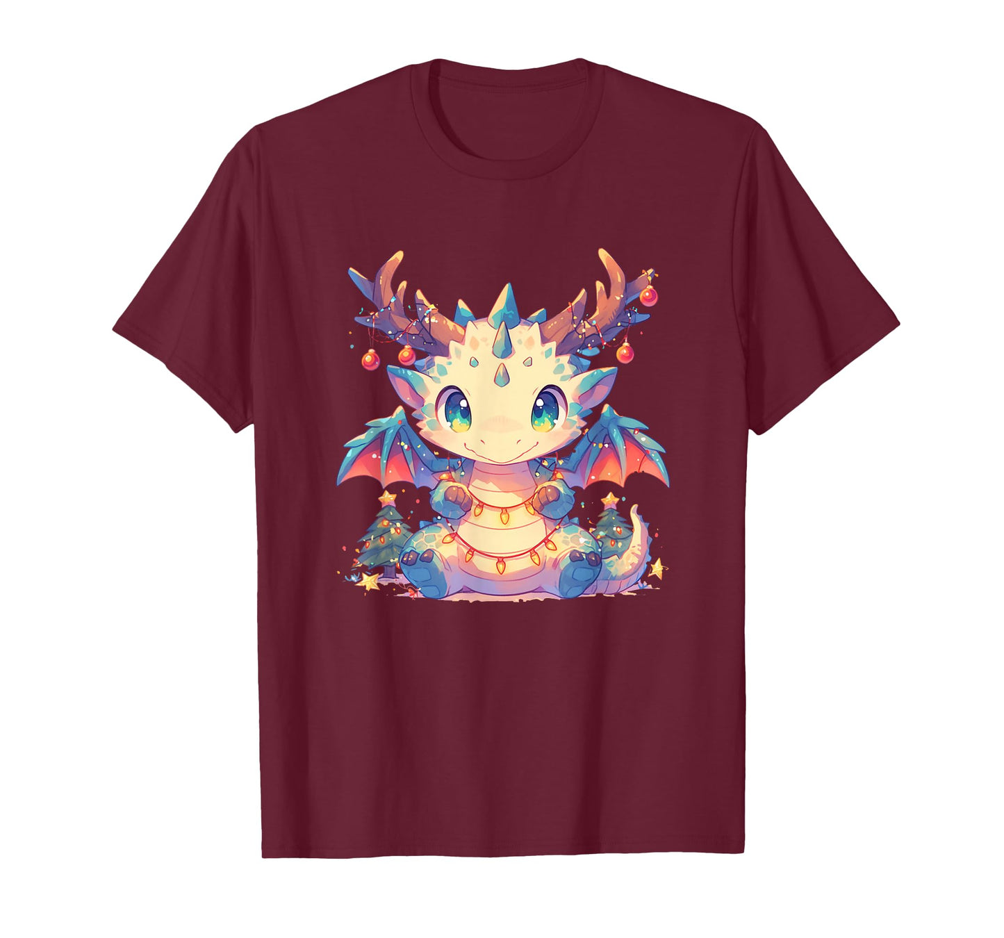 Dragon Wrapped In Christmas Lights - Dragon Christmas T-Shirt