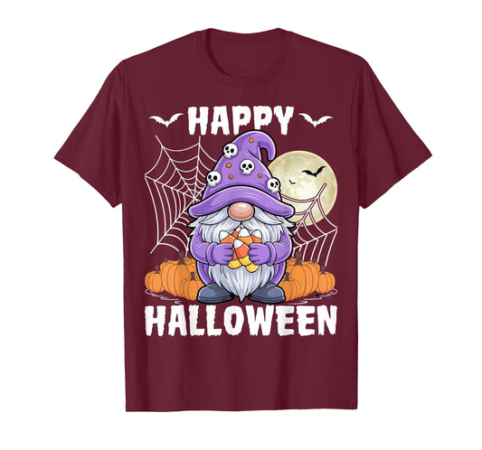 Happy Halloween Spooky Ghost Witches Candy Corn Gnomes T-Shirt