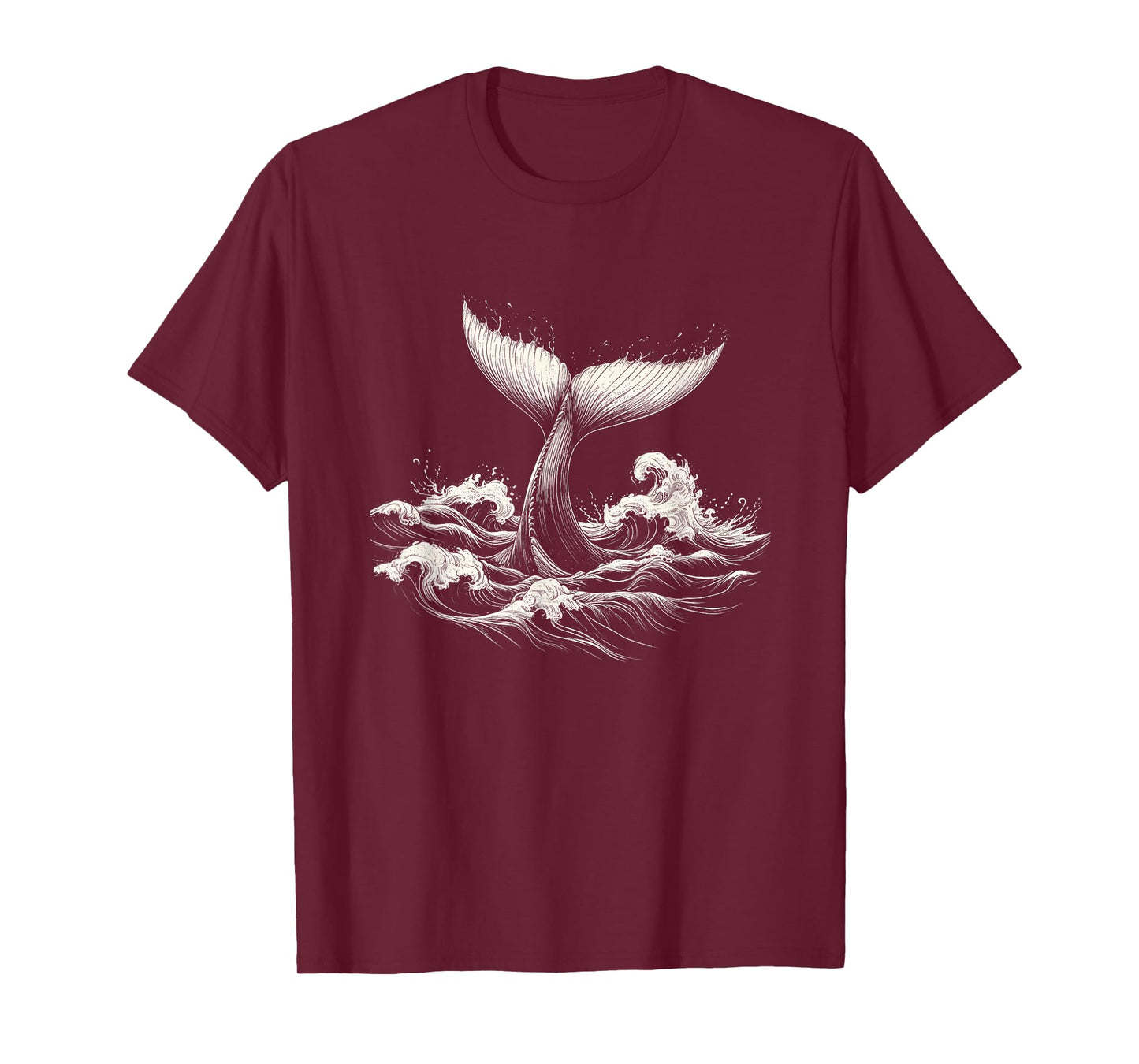 Whale Tail in Wave Graphic Design T-Shirt