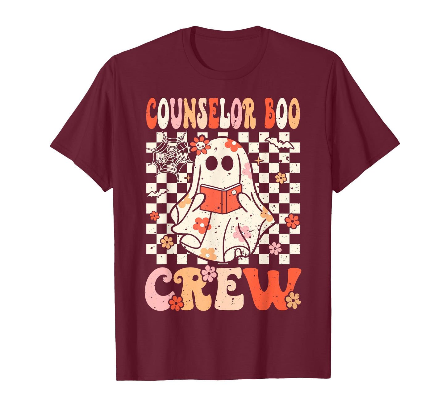 Groovy Boo Counselor Crew Ghost Women Halloween Counselor T-Shirt