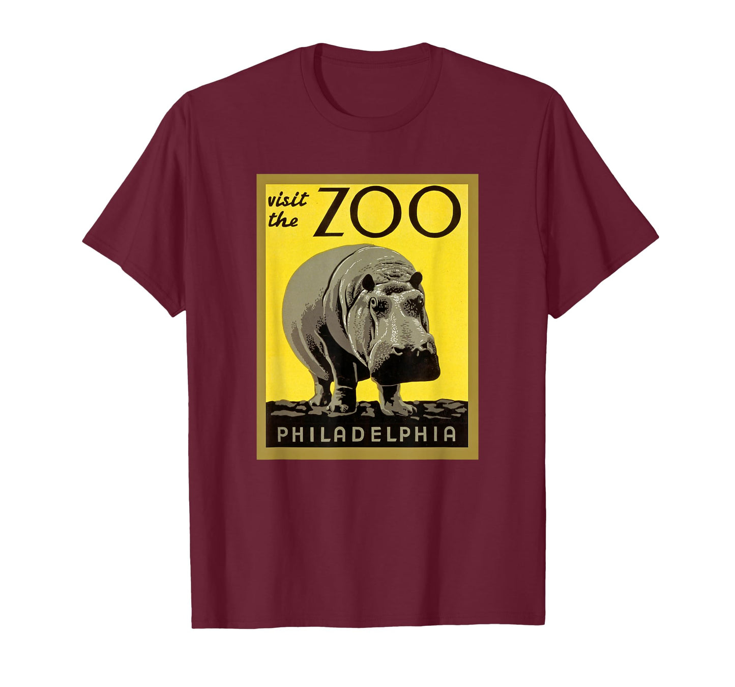 Visit The Zoo Philadelphia Retro Vintage Hippopotamus Hippo T-Shirt