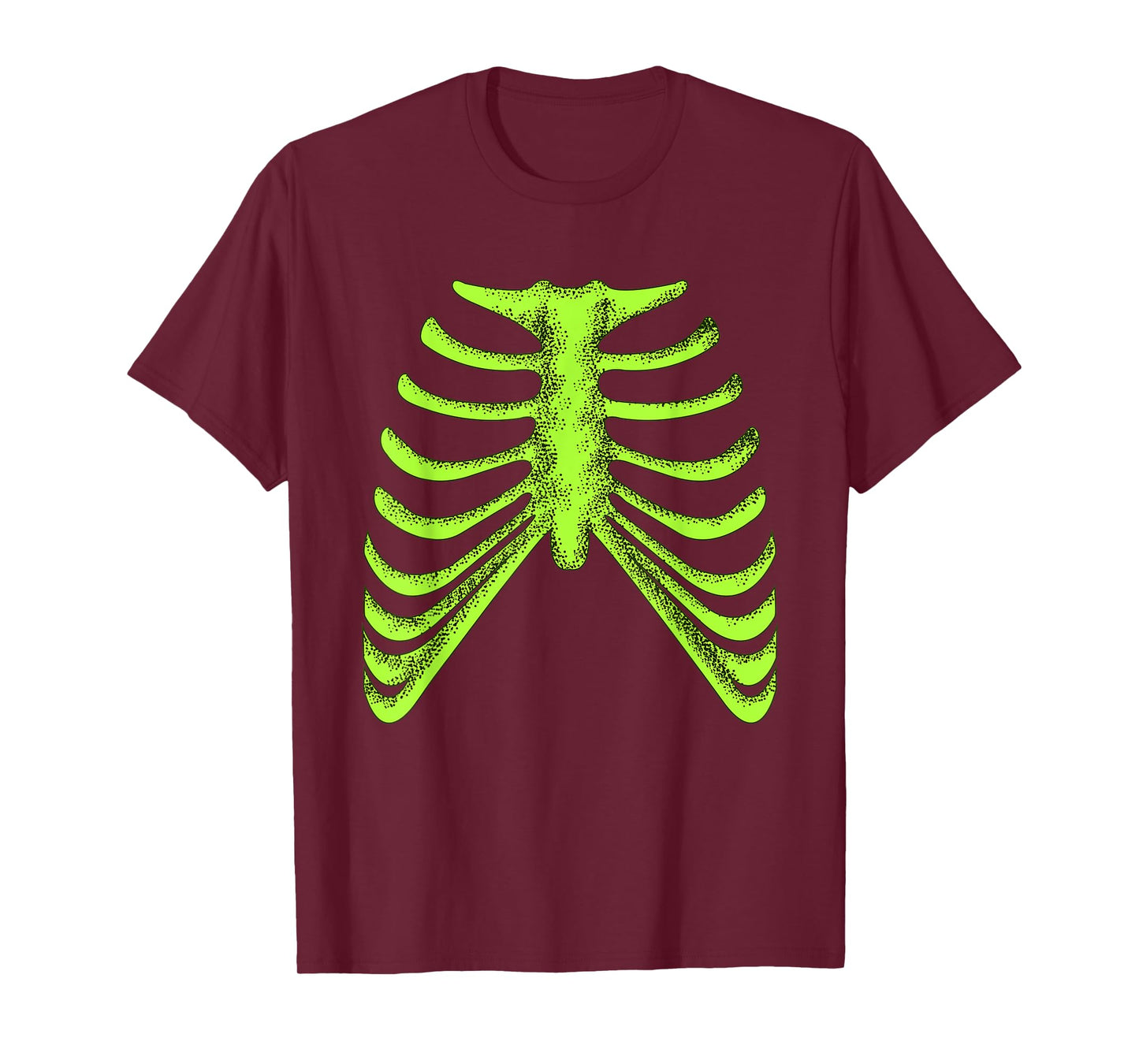 Green Ribcage Skeleton Green Color Graphic T-Shirt