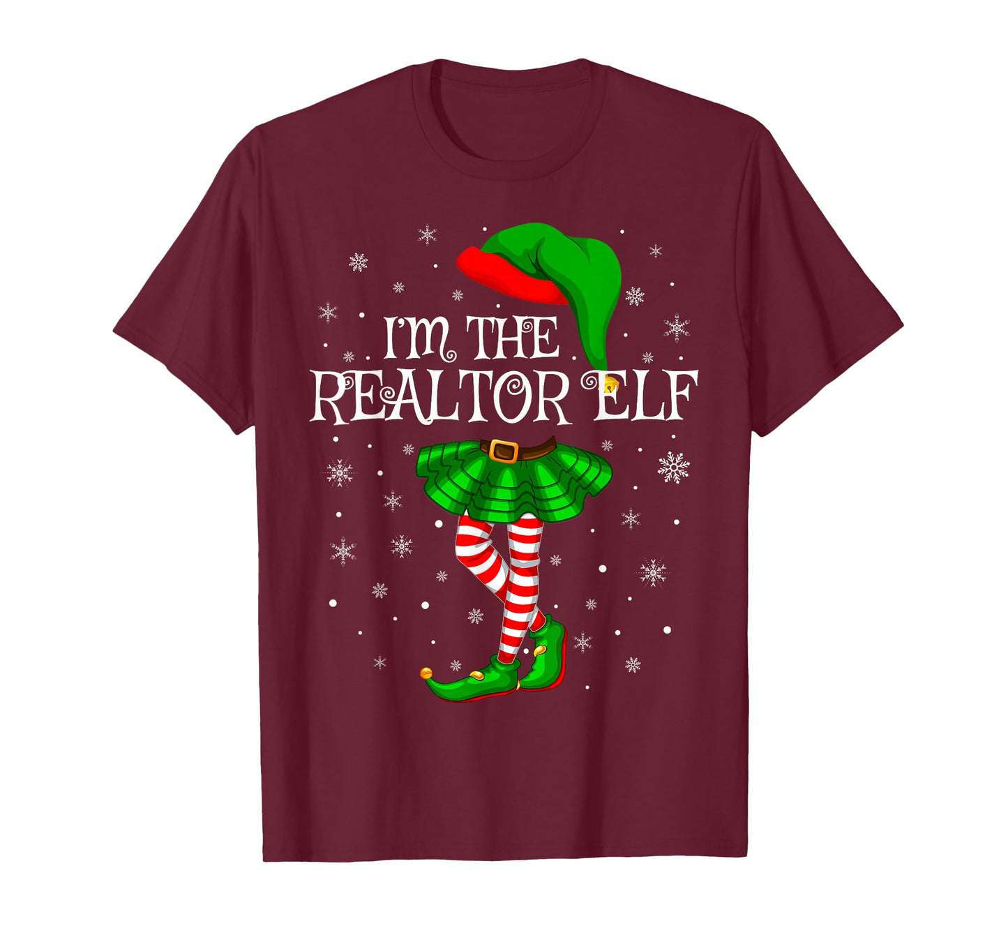 Realtor Elf Christmas Matching Family Women Girls Elf T-Shirt